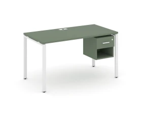 Стол рабочий с подвесной тумбой 1 открытой нишей и одним ящ. CN.SP-120 W 1580x720x750 Концепт / Concept images