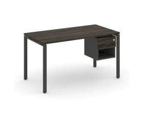 Стол рабочий с подвесной тумбой 1 открытой нишей и одним ящ. CN.SP-120 W 1580x720x750 Концепт / Concept images